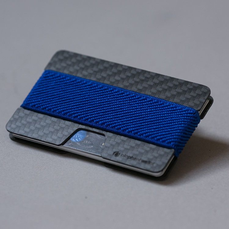 elephant Minimalist Carbon Fiber Wallet - Carbon/Blue