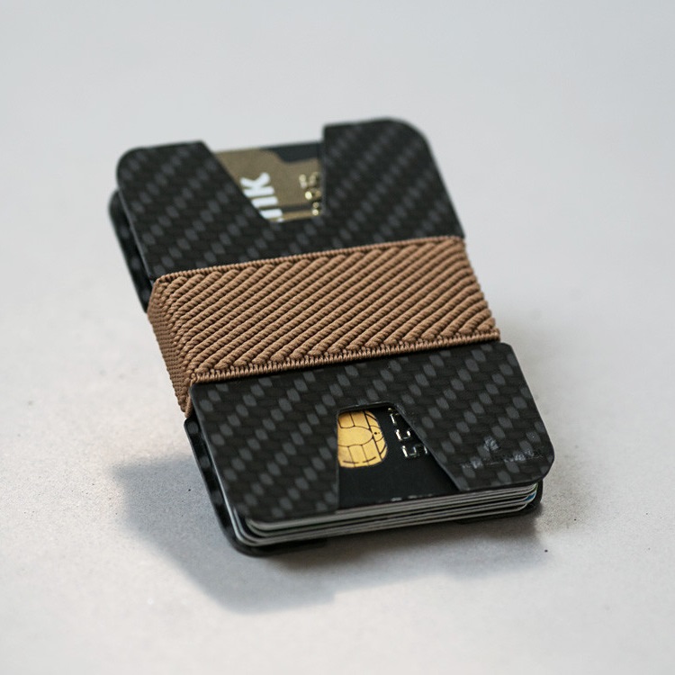 elephant Minimalist Carbon Fiber Wallet - Carbon/Light Brown