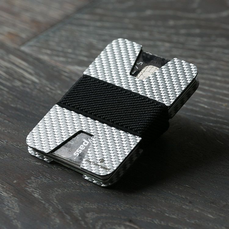 elephant Minimalist White Carbon Fiber Wallet - Carbon/Black