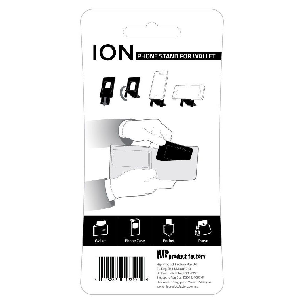 HIP ION phone stand for wallets - Black