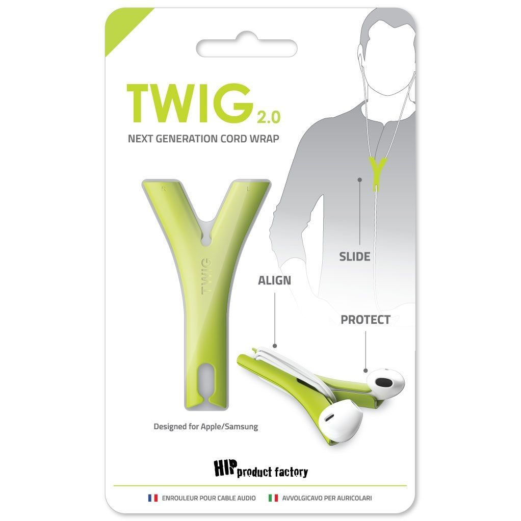 HIP TWIG headphone cord anti tangler for iPhone and Samsung - Green