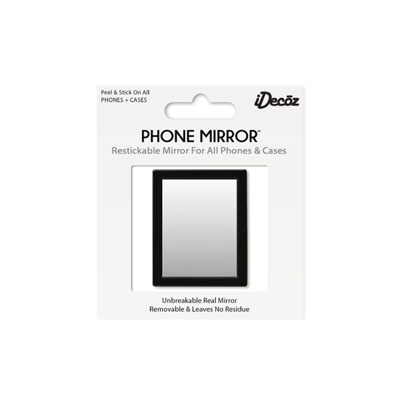 iDecoz Unbreakable Rectangle Phone Mirror - Black
