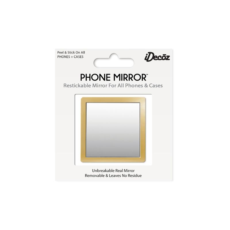 iDecoz Unbreakable Square Phone Mirror - Gold