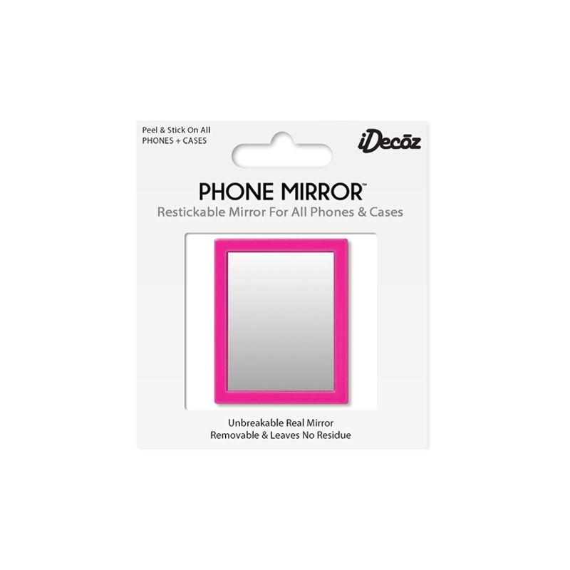 iDecoz Unbreakable Rectangle Phone Mirror - Hot Pink