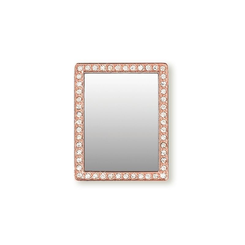 iDecoz Unbreakable Rectangle Phone Mirror - Rose Gold with Crystals 