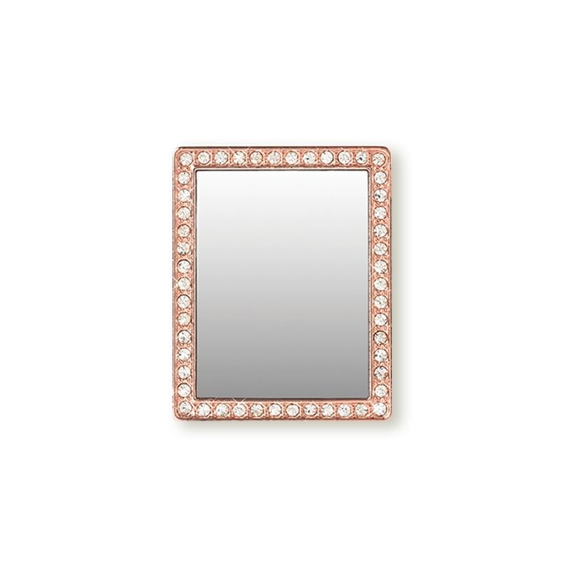 iDecoz Unbreakable Rectangle Phone Mirror - Rose Gold with Crystals 