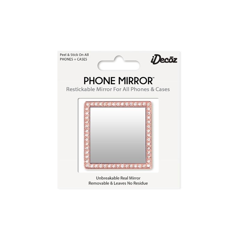 iDecoz Unbreakable Square Phone Mirror - Rose Gold