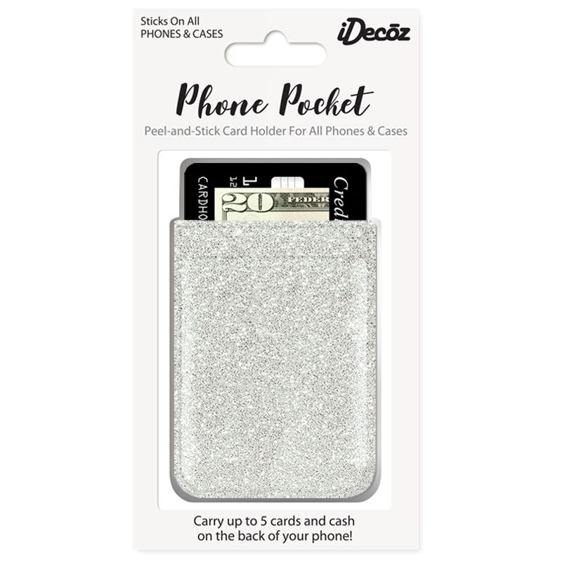 iDecoz Phone Pocket - Glitter Silver