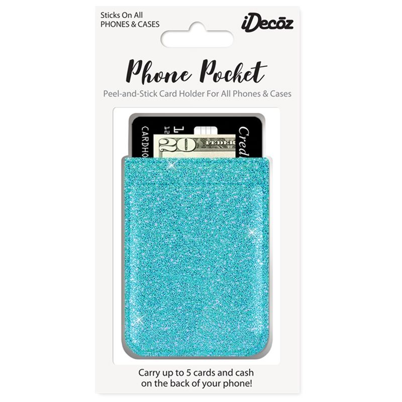 iDecoz Phone Pocket - Glitter Turquoise