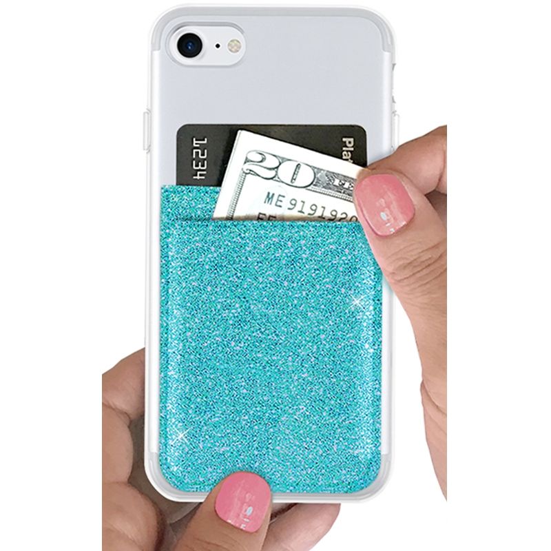 iDecoz Phone Pocket - Glitter Turquoise