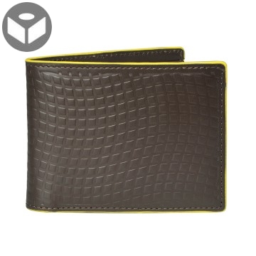 J.FOLD Leather Wallet with Coin Pouch Emboss - Dark Brown