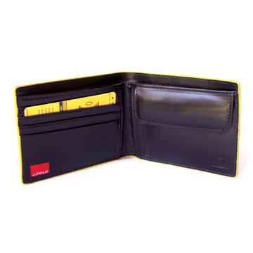 J.FOLD Leather Wallet with Coin Pouch Emboss - Dark Brown