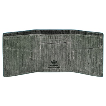 J.FOLD Flat Panel Tri-fold Leather Wallet - Gray/Blue