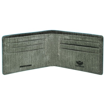 J.FOLD Flat Panel Leather Wallet - Gray/Blue