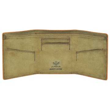 J.FOLD Flat Panel Tri-fold Leather Wallet - Brown/Orange