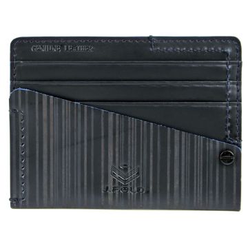 J.FOLD Flat Carrier Leather Wallet - Navy