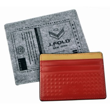 J.FOLD Flat Carrier Leather Wallet - Red