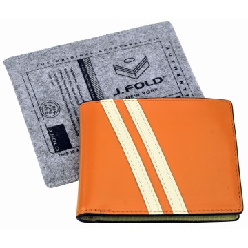 J.FOLD Leather Wallet with Coin Pouch Roadster - Orange