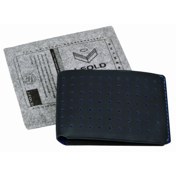 J.FOLD Leather Wallet Overstone - Navy/Blue