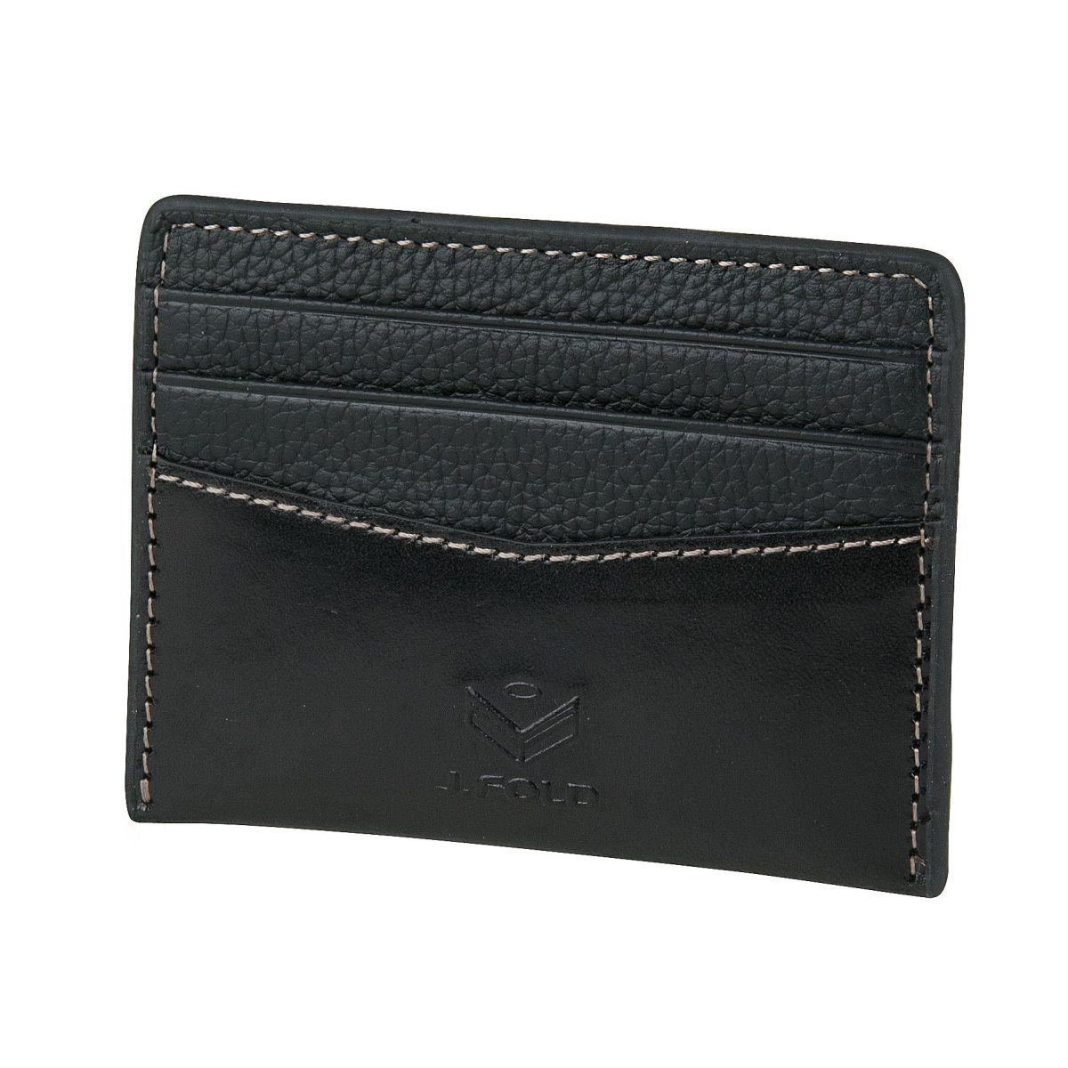 J.FOLD Flat Carrier Leather Wallet - Black