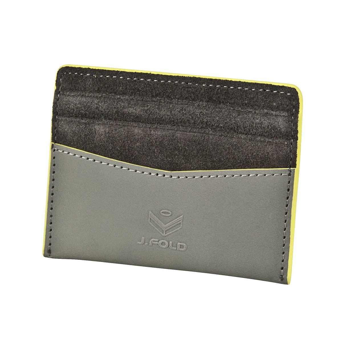 J.FOLD Flat Carrier Leather Wallet - Grey