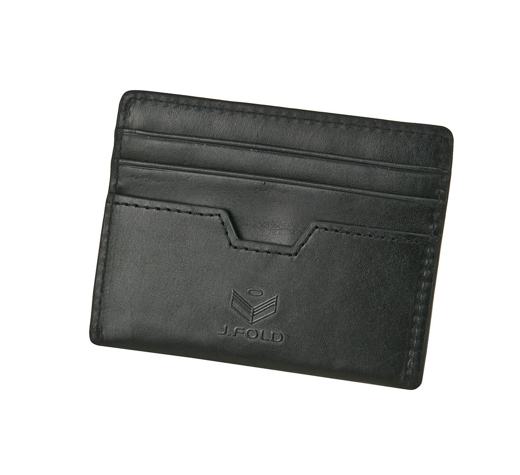 J.FOLD Tetra Flat Carrier Leather Wallet - Black