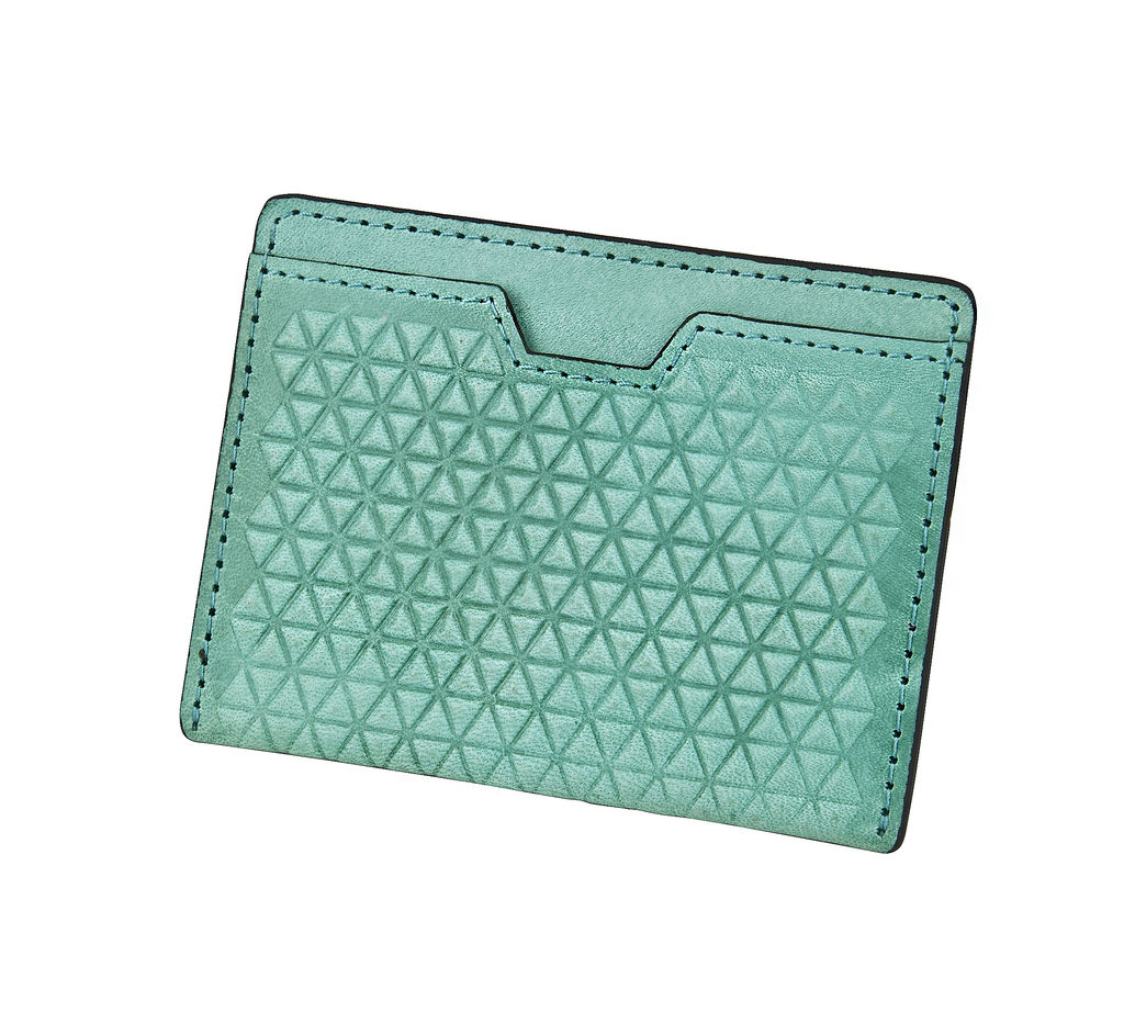 J.FOLD Tetra Flat Carrier Leather Wallet - Turquoise
