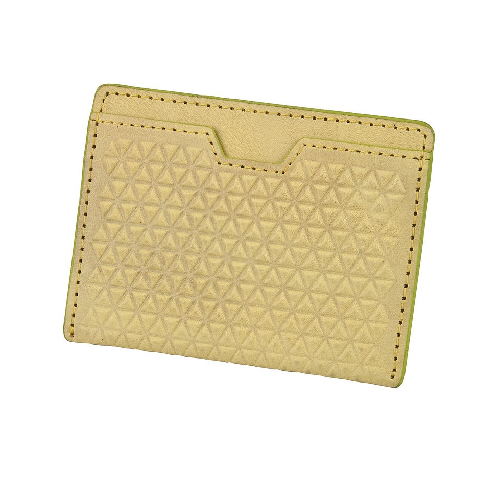 J.FOLD Tetra Flat Carrier Leather Wallet - Lemon