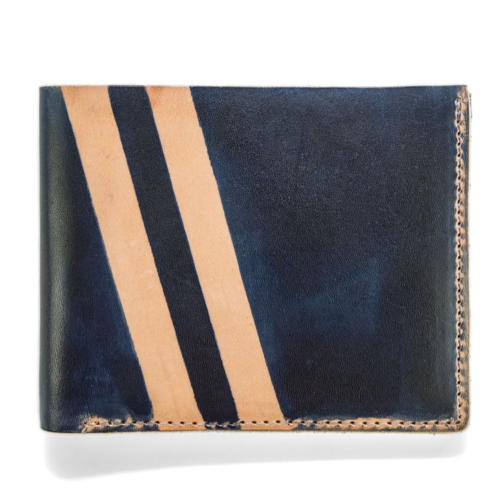 J.FOLD Roadster Screen Strip Leather Wallet - Navy