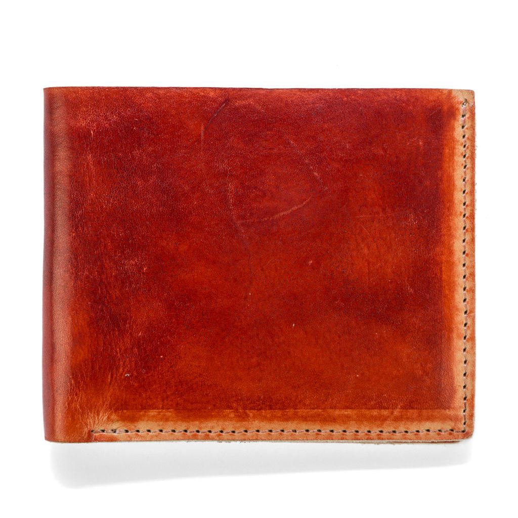 J.FOLD Hand Stained Leather Wallet - Dark Red