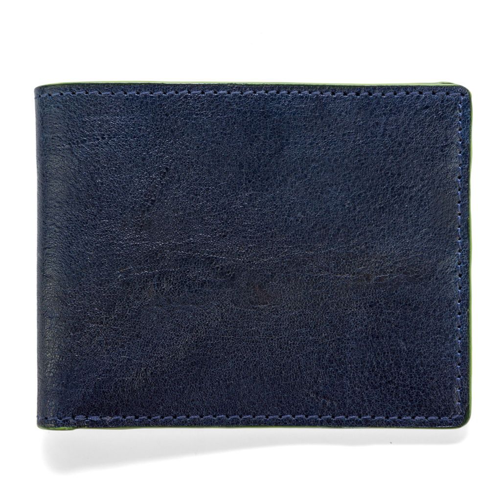 J.FOLD Leather Wallet Havana - Navy