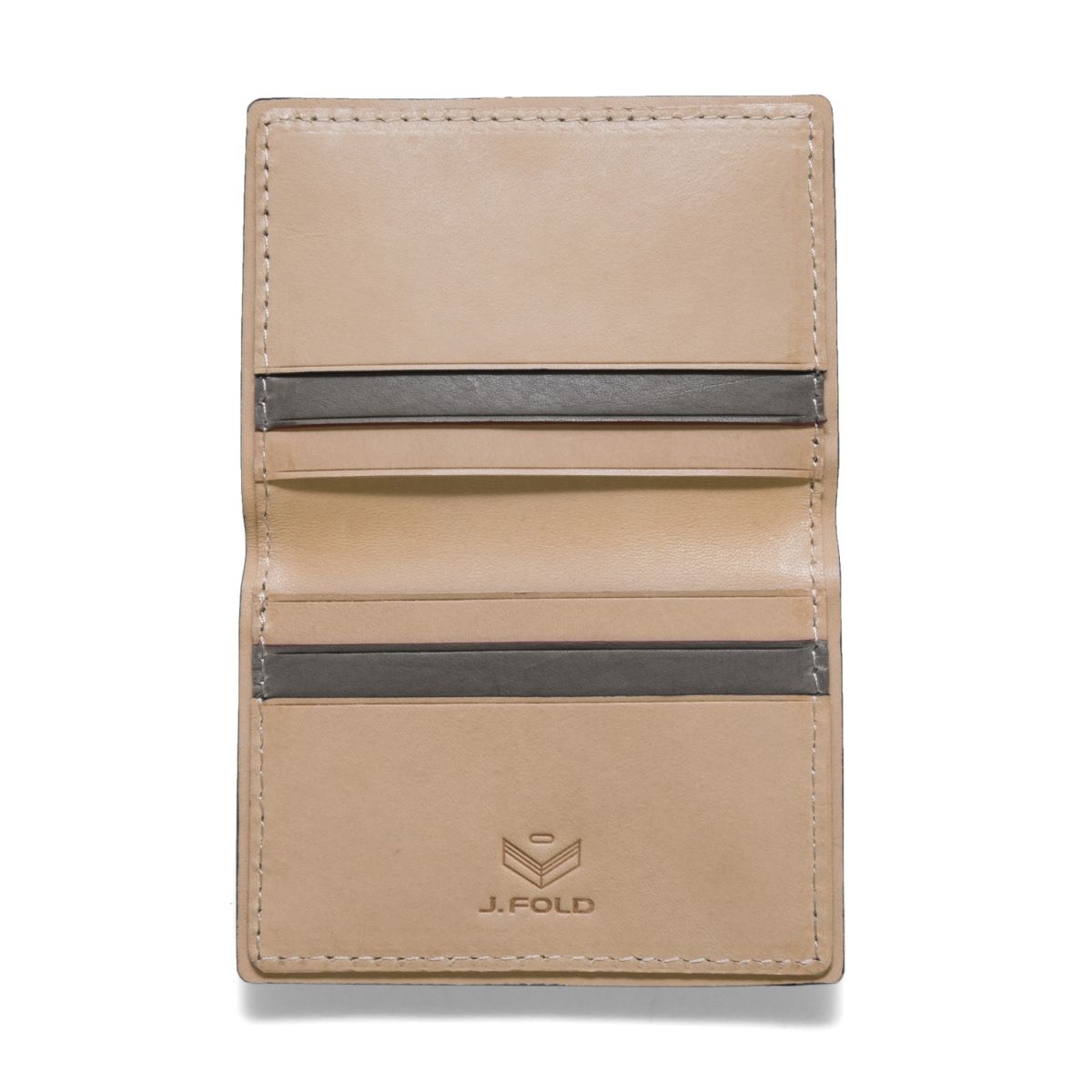 J.FOLD DUOTONE Folding Carrier Leather Wallet - Grey