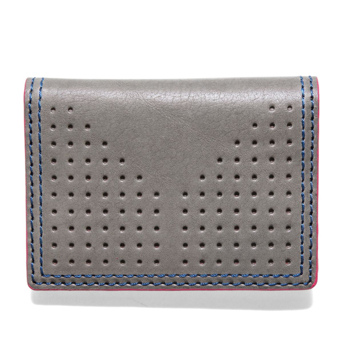 J.FOLD AIRWAVE Folding Carrier Leather Wallet - Grey