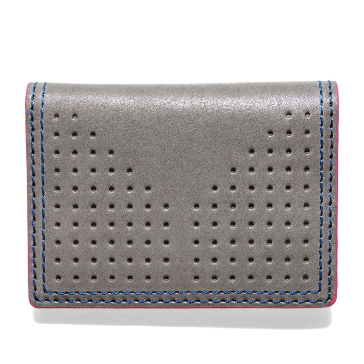 J.FOLD AIRWAVE Folding Carrier Leather Wallet - Grey