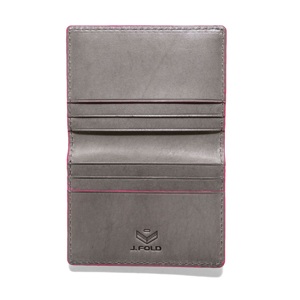 J.FOLD AIRWAVE Folding Carrier Leather Wallet - Grey