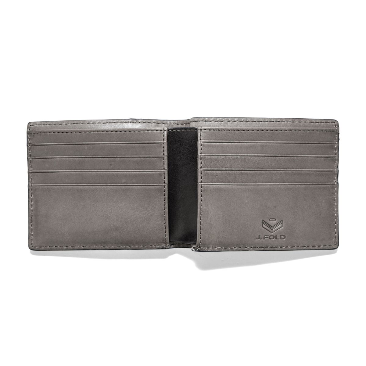 J.FOLD Roadster Leather Wallet - Black/Grey