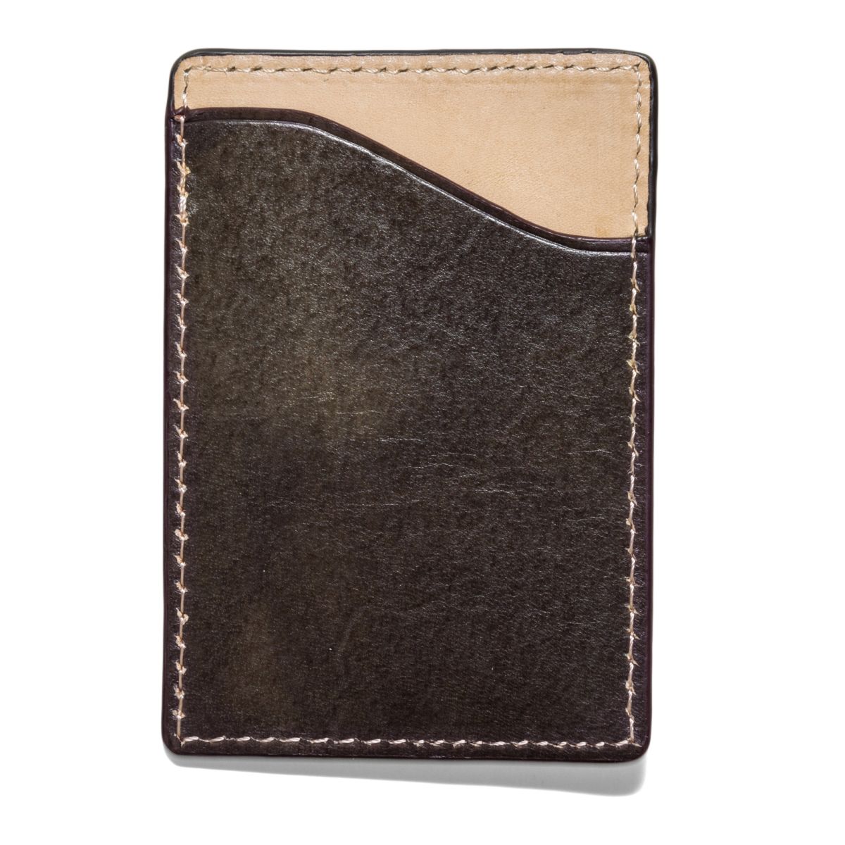 FLAT STASH Leather Wallet - Olive