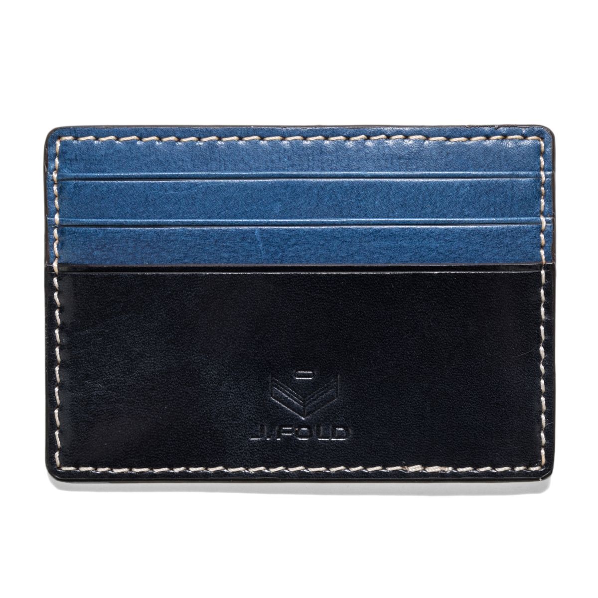 J.FOLD FLAT STASH Leather Wallet - Dark Navy