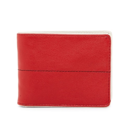 J.FOLD Stitched Panel Leather Wallet - Red