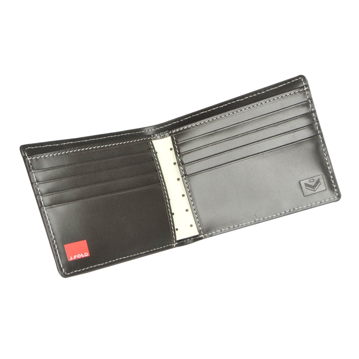 J.FOLD Leather Wallet Plaid - Ivory