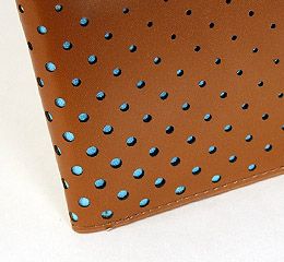 J.FOLD Supersonic 2 Leather Wallet - Brown/Sky Blue