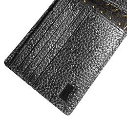 J.FOLD Leather Wallet with Coin Pouch Reverb - Black