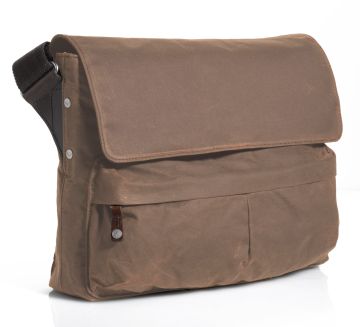 J.FOLD Cargo Waxed Canvas 15 Laptop Messenger - Tan