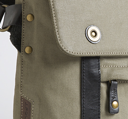 J.FOLD Train Coated Canvas 15 Laptop Messenger - Stone