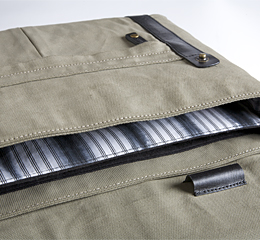 J.FOLD Train Coated Canvas 15 Laptop Messenger - Stone