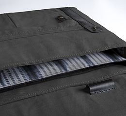 J.FOLD Train Coated Canvas 15 Laptop Messenger - Charcoal