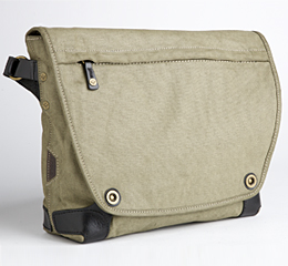 J.FOLD Courier Coated Canvas 15  Laptop Messenger - Stone