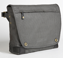 J.FOLD Courier Coated Canvas 15  Laptop Messenger - Charcoal