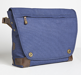 J.FOLD Courier Coated Canvas 15  Laptop Messenger - Navy