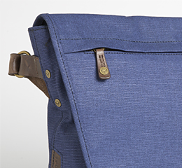 J.FOLD Courier Coated Canvas 15  Laptop Messenger - Navy